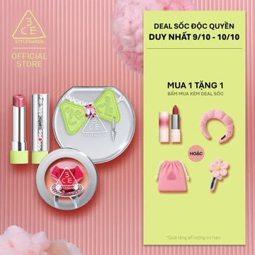 3CE BST MIKSHIMAI - PHẤN NƯỚC FITTING MESH CUSHION, SON BÓNG GLAZY LIP GLOW, MÁ HỒNG FACE BLUSH
