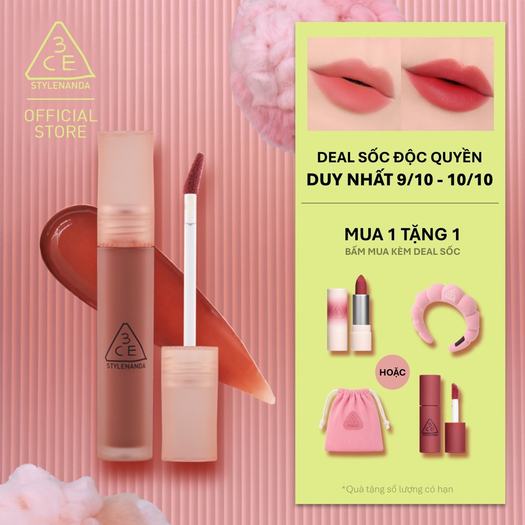 Son Kem Lì 3CE Blur Water Tint Mịn Môi Mờ Ảo, Không Lem, Lâu Trôi, Che Phủ Rãnh Môi, Bền Màu, Nhẹ Môi
