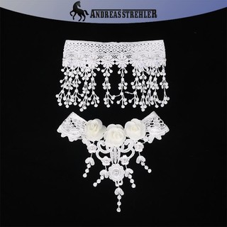Onetimingfine Vintag Cổ Điển Gothic Hình Xăm Ren Choker Dành Cho Nữ Mặt Dây Chuyền Pha Lê Đen Quyến Rũ Vòng Cổ Choker Boho Trang Sức Quà Tặng Giáng Sinh VN
