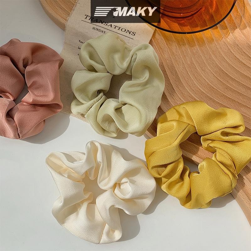 Newwellknownepic Nữ Lụa Scrunchie Co Giãn Handmade Nhiều Màu Tóc Đuôi Ngựa Giá Đỡ Phụ Kiện Tóc VN