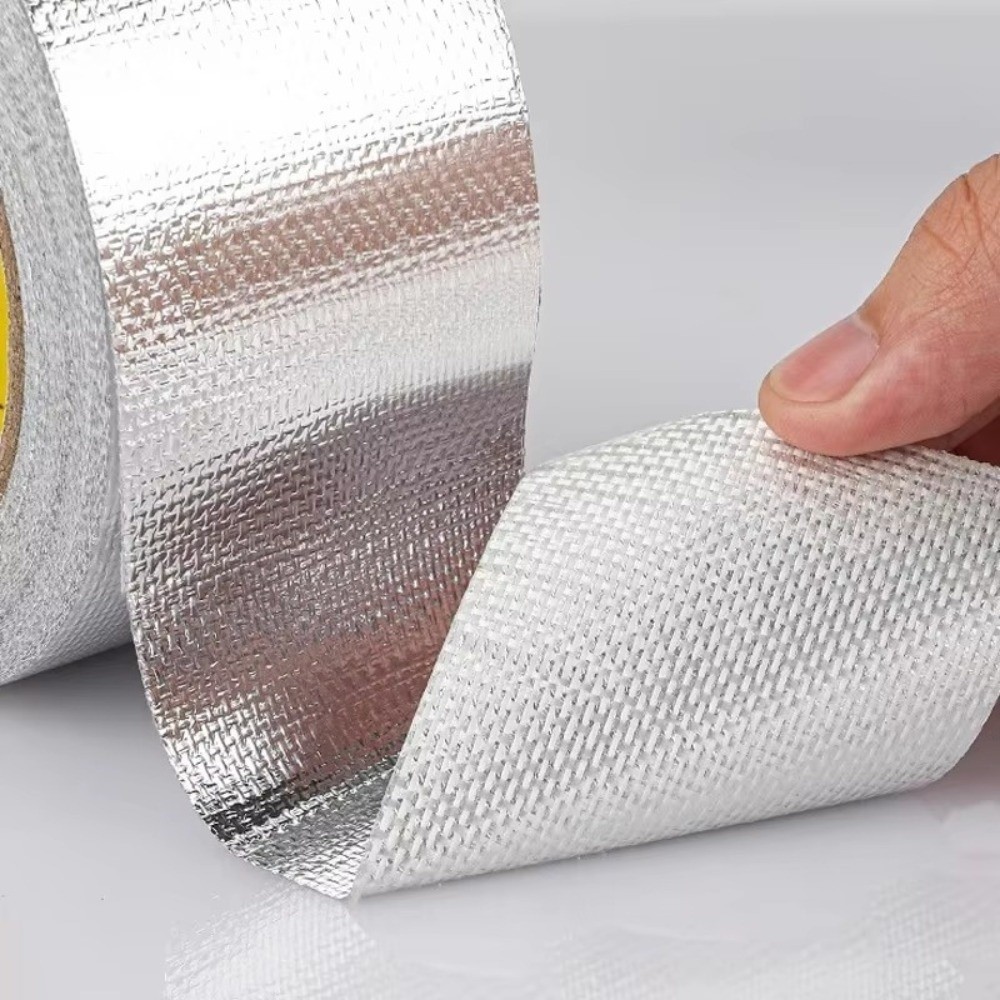 Băng keo nhôm sợi thủy tinh YUUKII, Băng gói ống điều hòa chống nắng 5 / 10 mét, Dụng cụ sửa chữa đường ống chống nước cách nhiệt cho ống điều hòa không khí