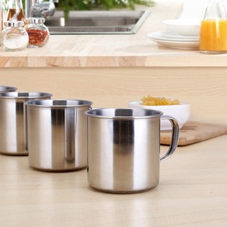 Combo 10 ca, cốc uống nước có quai, chất liệu inox, đường kính 7cm - tiện dụng, siêu bền