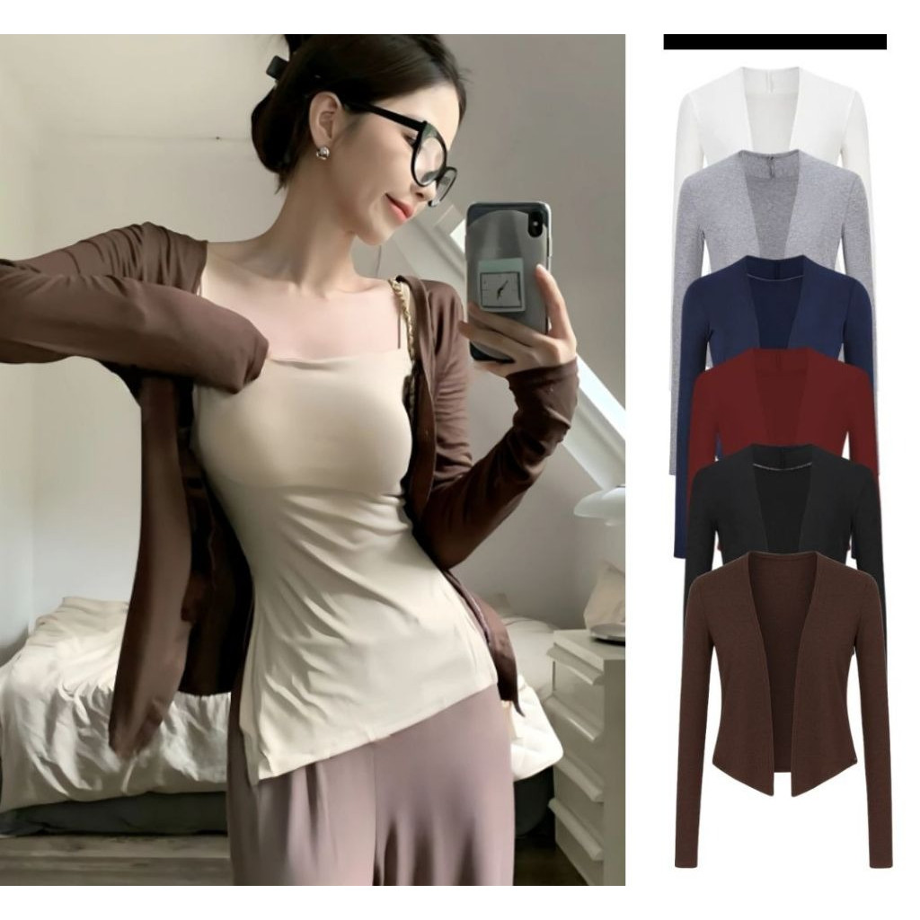 Áo Cardigan Nữ Dáng Dài, Áo Khoác Cotton Co Giãn Thoáng Mát, Phong Cách Basic_A728