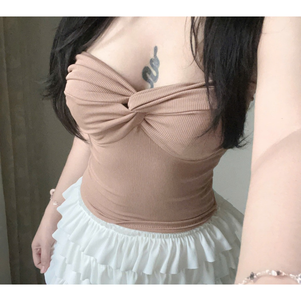 Áo Ống Nữ Kiểu Xoắn Ngực, Áo Ống Dáng Dài Ôm Body Cho Nữ_A376