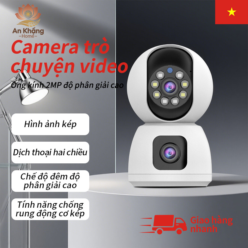 Màn hình thú cưng cho bé Màu sắc Tầm nhìn ban đêm WiFi IP Camera Ống kính kép Màn hình kép