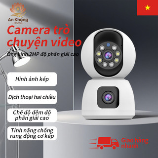 Màn hình thú cưng cho bé Màu sắc Tầm nhìn ban đêm WiFi IP Camera Ống kính kép Màn hình kép