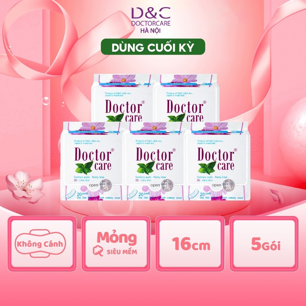 Combo 5 gói băng vệ sinh thảo dược Doctor Care hàng ngày 16cm Doctor ...