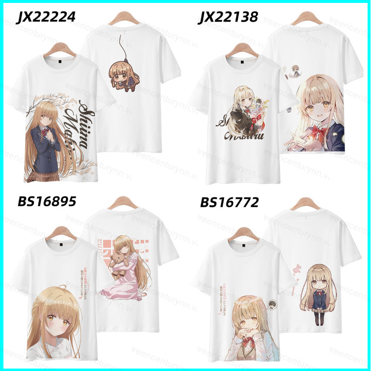 Áo Thun Nữ Oversize cosplay Mahiru Shiina, cửa xẻ tà, kèm bông tai kẹp