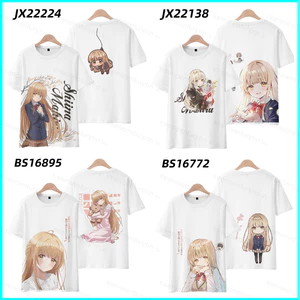 Áo Thun Nữ Oversize cosplay Mahiru Shiina, cửa xẻ tà, kèm bông tai kẹp