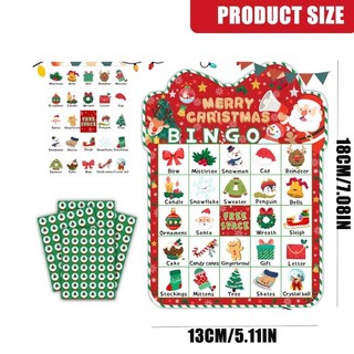 DE Christmas Bingo Cards And Markers Set 33 Miếng 24 Trò Chơi Đảng Người Chơi