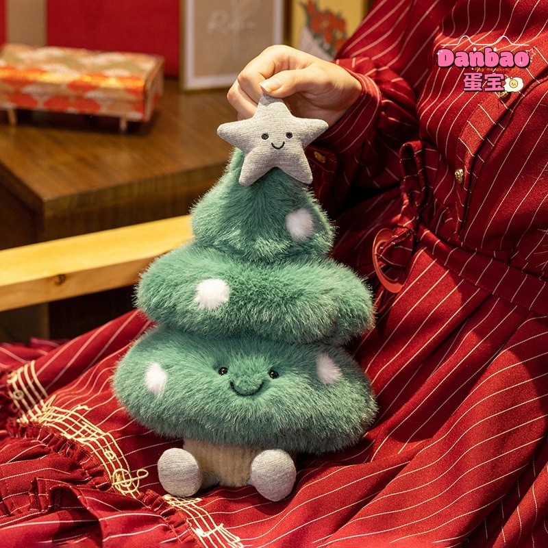 ((DANBAO) Đồ chơi sang trọng Giáng sinh tinh tế Búp bê cây thông Noel dễ thương Quả bóng pha lê trái cây an toàn Đồ trang trí Giáng sinh Chất liệu mềm Quà tặng cho bạn bè Quà tặng Giáng sinh Đồ chơi DANBAO