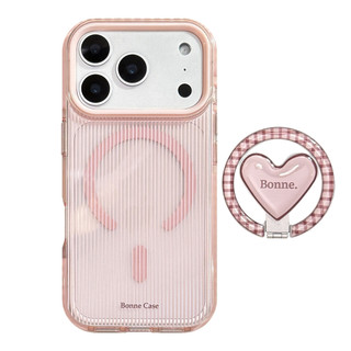 [Sheren] Ốp điện thoại sọc nâu hồng Thích hợp cho i17 16 15 14 13 12 11 pro max Vỏ bảo vệ chống sốc