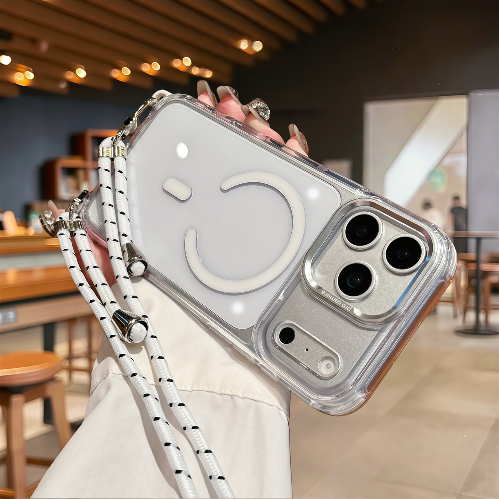 Ốp điện thoại đeo chéo từ tính chống rơi chất lượng cao cho iPhone 17 Pro Max 16 11 12 13 14 15 pro max Air 15 16 plus Bảo vệ ống kính chống rơi Vỏ cứng bảo vệ điện thoại