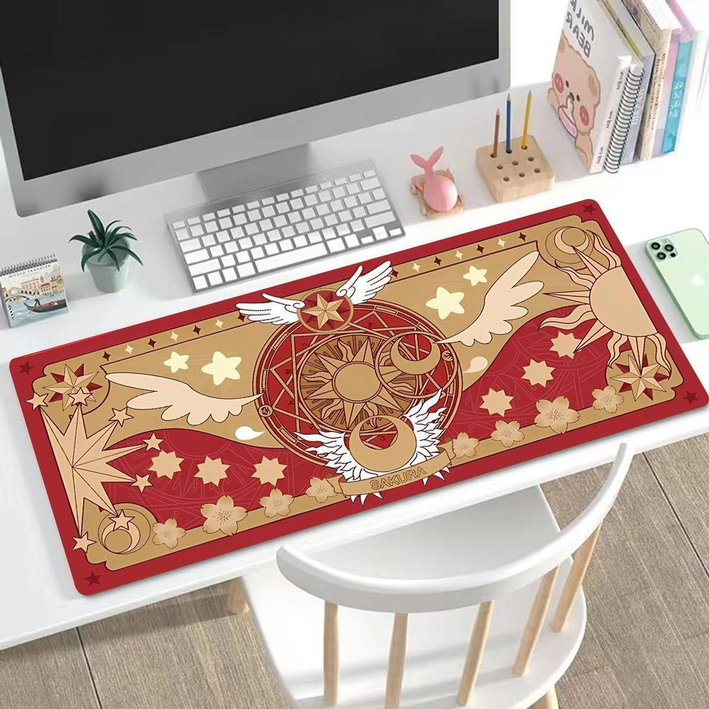 Miếng lót chuột hình tròn ma thuật Anime - Thảm trải bàn chơi game phong cách Mahou Shoujo, dày 3mm & chống trượt