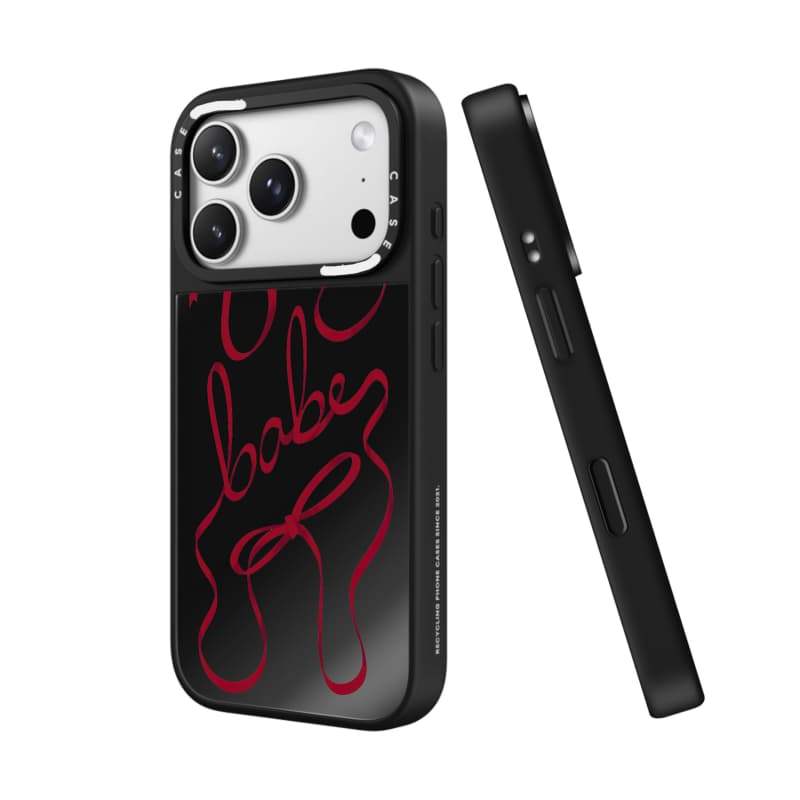 CASECASE X Baby Case Black & Sliver Mirror Vỏ iPhone hút từ tính cho iPhone 17 Air 16 15 14 13 12 Pro Max Plus Ốp lưng cứng có hộp khắc logo