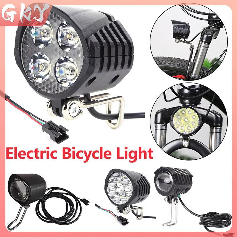 GKY 36-72V Đèn Điện Có Sừng 12W LED Xe Điện LED Đèn Trước Chống Thấm Nước Đi Xe Đạp Đèn Pha Cho E-Bike GKY