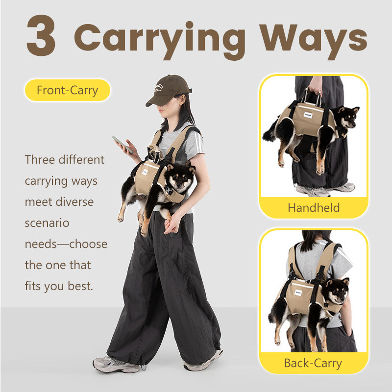 HIDREAM Pet Spine Protection Ba lô Thiết kế mang theo 3 chiều Hỗ trợ đầu Không bị rối cho thú cưng 15kg