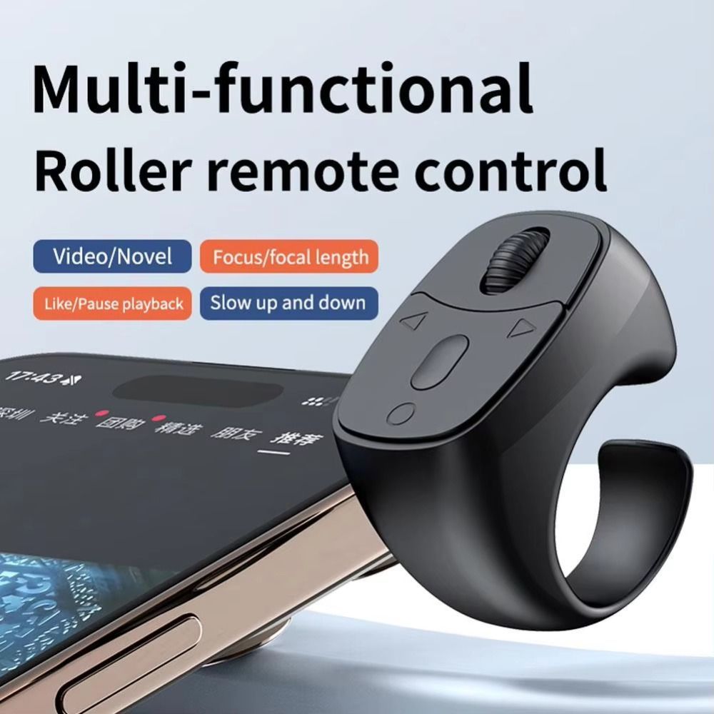 SUNKISSD Bluetooth Page Turner, Điều khiển từ xa vòng không dây có thể sạc lại USB, với con lăn Trang tự động Chuột Selfie di động cho Android cho bộ điều khiển Kindle