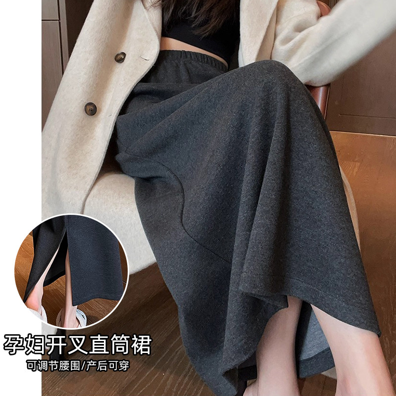 Váy Bà Bầu Thu Đông từ Len, Dáng Chữ A Ô Mát