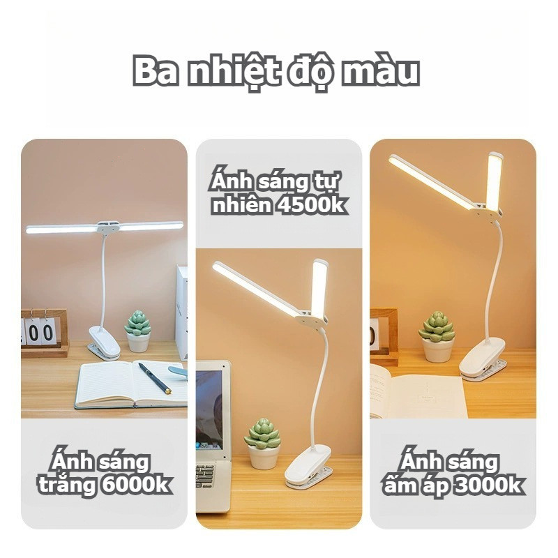 Đèn LED Để Bàn Đa Năng, Đèn Học Để Bàn Chống Cận Cao Cấp ,Độ sáng gấp đôi, ba mức nhiệt màu