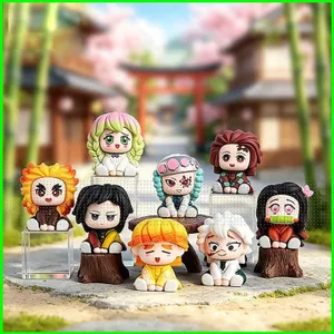 HT3 Demon Slayer Tanjiro Kamado Giyu Tomioka Ngồi Mini Nhân Vật Hành Động Dễ Thương Anime Trang Trí TH3