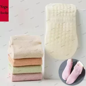 Tất ngắn thể thao PYCOU, Tất tập Yoga cắt thấp chống trượt thoáng khí, Tất chạy bộ co giãn cao màu trơn mềm mại dành cho nữ