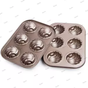 Khuôn Làm Bánh PYCOU, Hình Chuối 6 / 9 / 12 Khoang Muffins Khuôn, DIY Thép Carbon Lớp Phủ Chống Dính Khay Nướng Bánh Làm Bánh