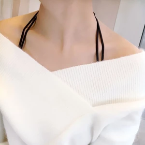 Móc Rộng Dây Đeo Cổ Rò Rỉ Bên Ngoài Tất Cả Trận Đấu Quần Lót Áo Ngực Dây Đeo Phong Cách Hàn Quốc Nơ Dễ Thương Dây Dây Đeo Dây Đeo Không Dây MIG