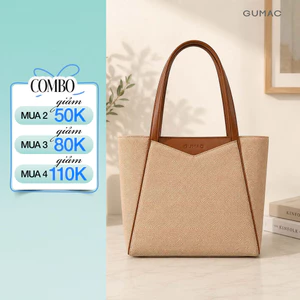 Túi xách công sở nữ GUMAC dáng ngang hiệu ứng kiểu xương cá điểm nhấn phù hợp đi học đi làm TXG05035