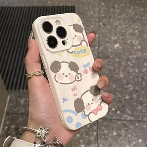 Ốp lưng silicone chó con hoạt hình chống va đập dành cho iPhone17 Pro16/15 Plus 14/1312