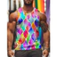 Áo tăng nam Rainbow 3D, Áo Vest thường ngày đường phố mùa hè, không tay mềm thoáng khí cho thể thao