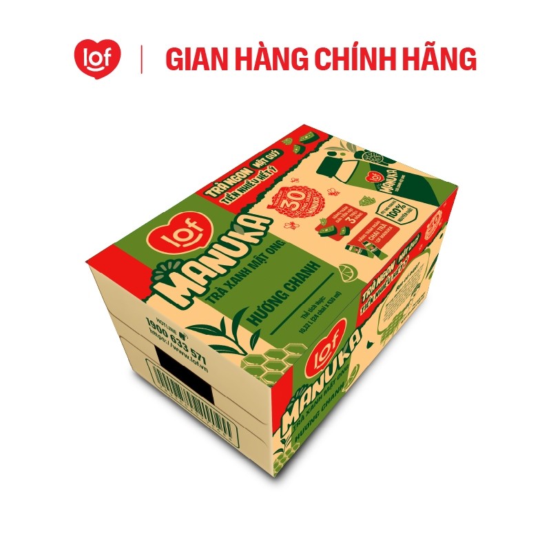 Trà xanh mật ong LOF Manuka hương chanh thùng 24 chai x 430ml