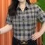 Nam mùa hè mới thời trang giản dị giảm béo kẻ sọc dây kéo áo sơ mi polo dành cho nam
