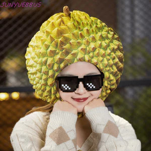 JUNYUE88US Mũ sầu riêng, Mũ sầu riêng mô phỏng độc đáo ngộ nghĩnh, Hoạt hình mềm mại thoải mái dễ thương Tiệc trang phục