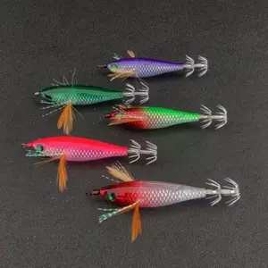 PYCOU 5 Mồi Jig mực, Kích thước 5,5cm 5 Cái mỗi bộ Mồi Eging, Kính râm UV phát sáng Thiết kế phát sáng Móc ô sắc bén Mồi mực nước mặn cho mực
