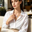 Cảm giác tươi tắn và nữ tính của Camellia, quà tặng ngày lễ thích hợp, vòng cổ cá tính