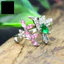 Một thế giới| Thanh Lịch Cubic Zirconia Hoa Chim Mở Nhẫn Nữ Tiệc Cưới Trang Sức
