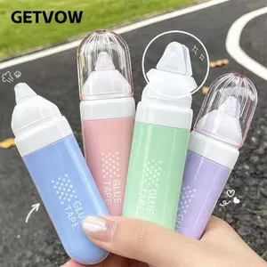 GETVOW 4 cái / bộ Con lăn băng hai mặt, Băng keo chấm hình có thể xóa được, Tạp chí chạy keo màu Morandi đa chức năng