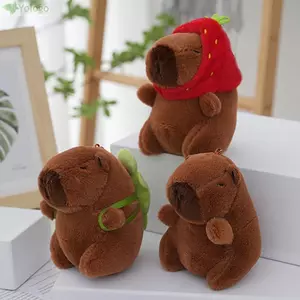 YOLOGO Mô Phỏng Capybara Mặt Dây Chuyền, Động Vật Nhồi Bông Hoạt Hình Capybara Sang Trọng Capybara Móc Khóa, Quà Tặng Mềm Mại Dễ Thương Phụ Kiện Đồ Chơi Lông Tơ Búp Bê Động Vật Trẻ Em