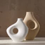 Tối giản Wabi Sabi Bình gốm trắng để trang trí nội thất Phòng khách Lối vào quầy Bar Tủ trưng bày Bàn sắp xếp hoa Thiết kế nội thất hiện đại sành điệu Mảnh nhấn