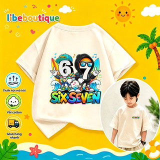 COD✅(HCM) Áo thun trẻ em cotton nguyên chất in số 67 biển không phai màu thoáng mát mùa hè nhiều màu