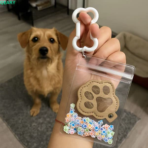 QEARY Mèo Móng Vuốt Móc Khóa, Handmade Thú Cưng Dễ Thương Móc Khóa Bảo Quản Tóc, Treo Di Động Sáng Tạo Thú Cưng Túi Bảo Quản Tóc Thú Cưng Người Yêu Thú Cưng