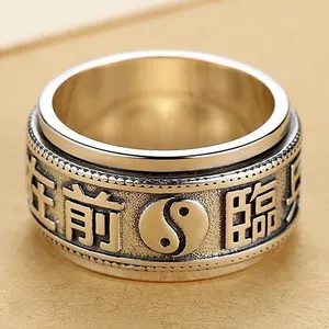 Xoay Tai Chi Chín Xương Rồng Mantra Vòng Giải Nén Xoay May Mắn Phiên Bản Rộng Độc Đoán Thoáng Mát Hợp Thời Trang Dân Tộc Phong Cách Retro