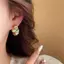 PNPIA- 1 Cặp Lãng Mạn Tinh Tế Nhỏ Giọt Men Hoa Hình Chữ C Bông Tai Dành Cho Nữ Cô Gái Nhẹ Sang Trọng Cao Cấp Bông Tai Trang Sức Quà Tặng