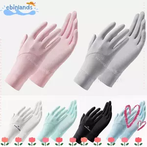 Găng tay chống nắng EBINLANDS, Găng tay chống nắng chống trượt bằng lụa băng, Màn hình cảm ứng đàn hồi thời trang Găng tay lái xe đạp mỏng chạy bộ thể thao