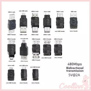 COO USB sang Micro USB Bộ chuyển đổi USB Mini Bộ chuyển đổi hai chiều Hỗ trợ sạc Đồng bộ hóa dữ liệu Đầu nối 480Mbps Bộ chuyển đổi hai chiều