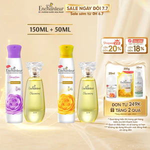 Combo Xịt khử mùi Enchanteur Charming/Sensation 150ml và Nước hoa cao cấp Charming 50ml