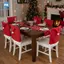 Vỏ bọc ghế ông già Noel Giáng sinh đáng yêu Viền trắng mềm Pompom 1 / 4 / 6 / 8 / 12 Cái dành cho trẻ em Trang trí tiệc tại nhà theo chủ đề Giáng sinh VN