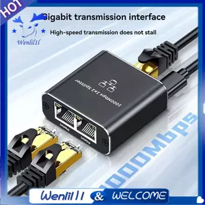 1 trong 2 Out Gigabit Ethernet Splitter 1000Mbps Tốc độ cao RJ45 Đầu nối cáp nối dài mạng Cat5 / 5e / 6 / 7 / 8 Splitte