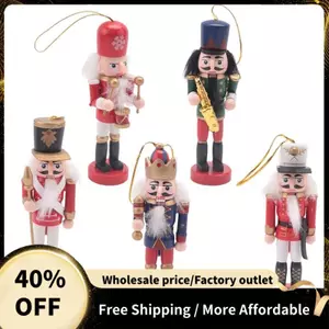 5 Cái / bộ Giáng Sinh Nutcracker Đồ Trang Trí Bằng Gỗ Saxophone Lính Trang Trí Bằng Tay 13cm Trang Trí Cây Giáng Sinh